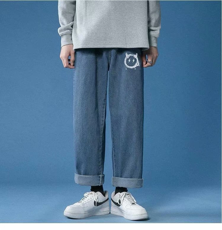 Casual byxor ljusa jeans för män