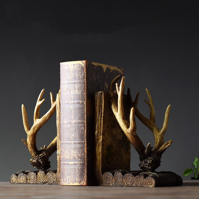 Serre-livres en bois d'ornement de décoration de bureau