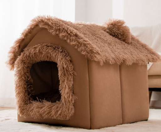 Hopfällbart hundhus Husdjur Kattsäng Vinter Hundvilla Sleep Kennel Avtagbart bo Varmsluten grottsoffa Husdjurstillbehör