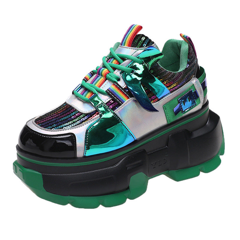 Daddy Shoes Fashion Lace-Up - Trendy Platform Shoes - Statement Collection