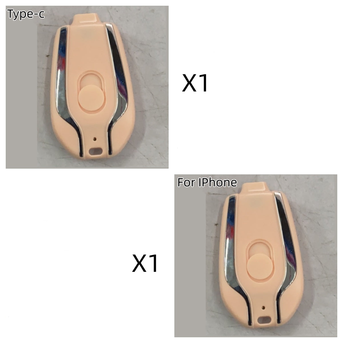1500mAh Mini Power Emergency Pod Nyckelringsladdare med Type-C Ultra-Compact Mini Batteripaket Snabbladdning Backup Power Bank
