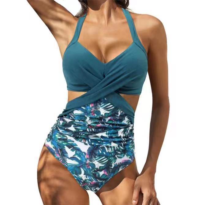 Flerfärgad Split Bikini Badkläder för damer