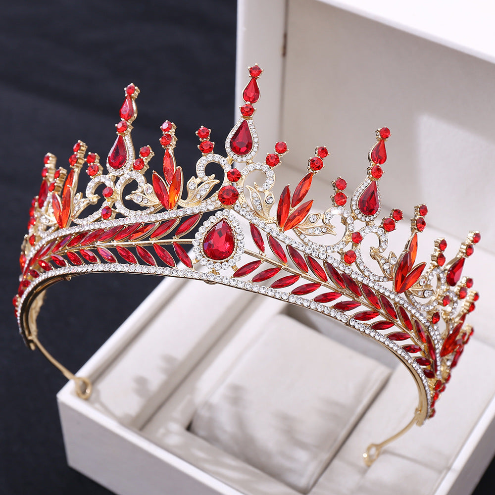Bröllopshuvudbonader Hårbåge Set Crystal Baroque Large Crown