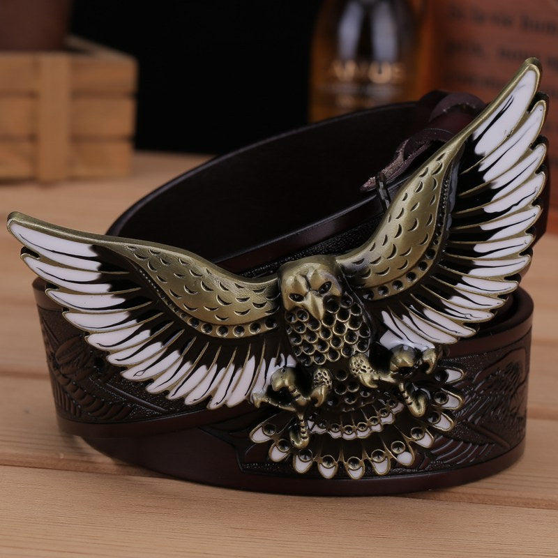 Men's Fashion Eagle Leather Belt - Commanding Presence