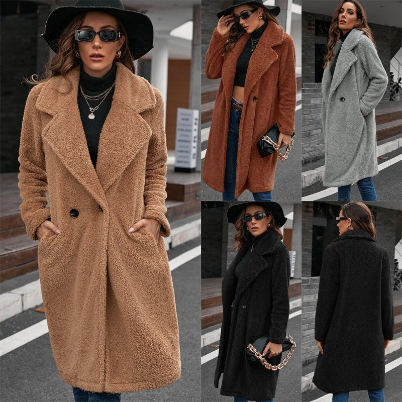 Veste coupe-vent moyenne en peluche à simple boutonnage Temperament Commuter