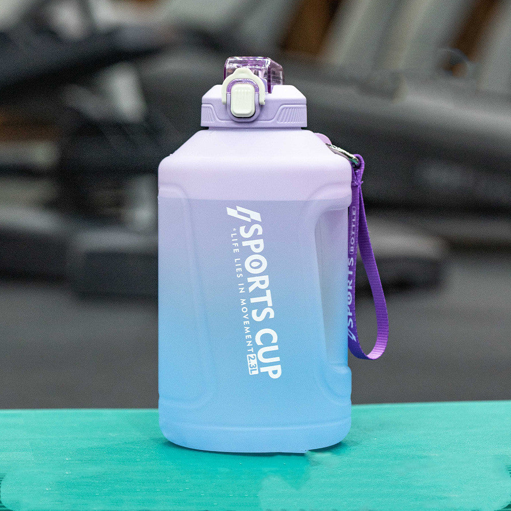 Extra stor kapacitet kopp med sugrör Fitness sportvattenflaska Fitness stora flaskor