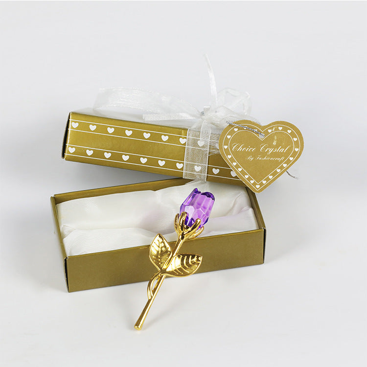 Cristal Métal Rose Saint Valentin Petit Cadeau Mariage
