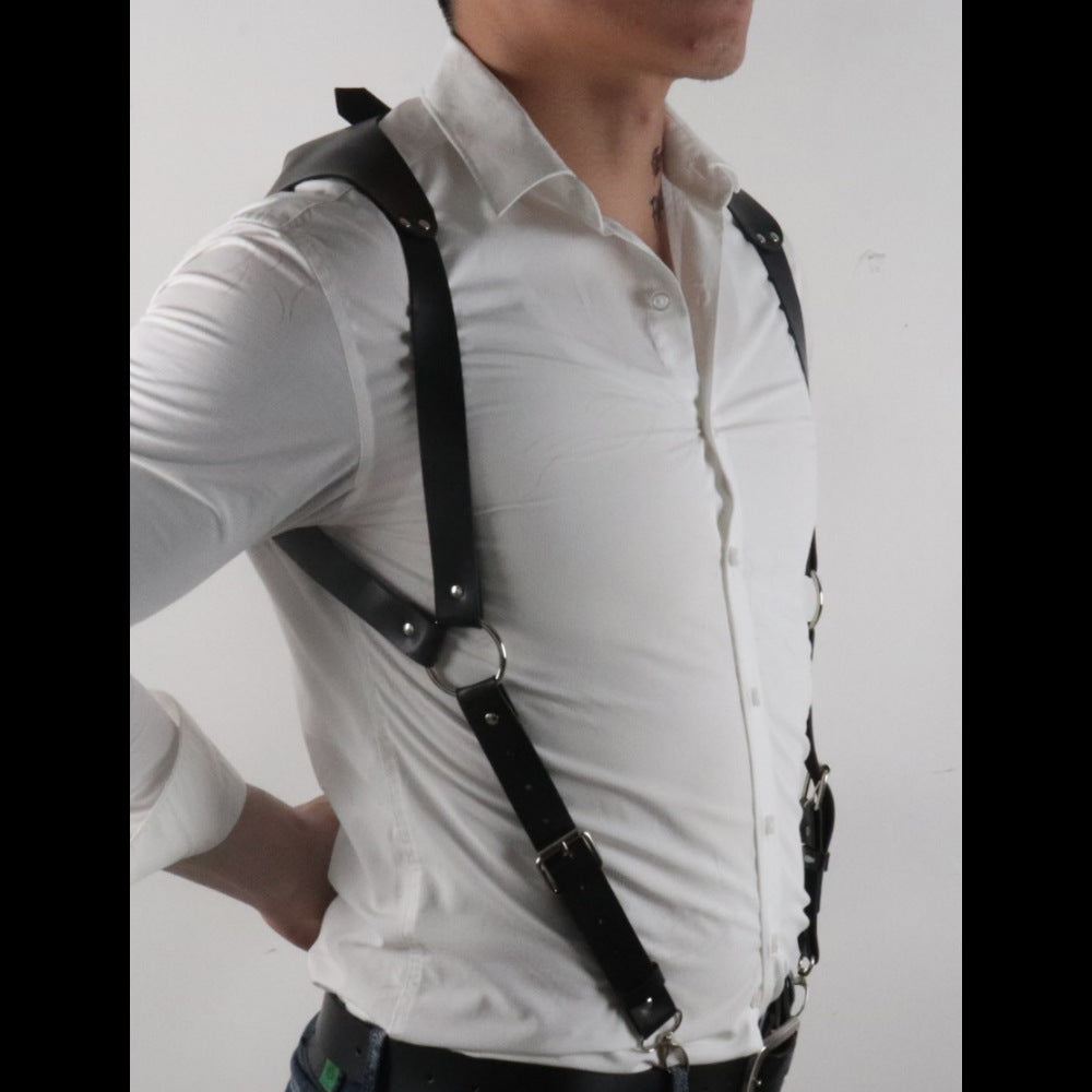 Men's Leather Bondage Suspenders Personalized - Bold Expression