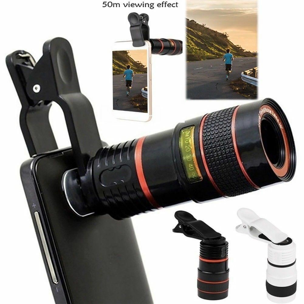 HD 8X Clip On Optisk Zoom Teleskop Kameralins För Universal Mobiltelefon