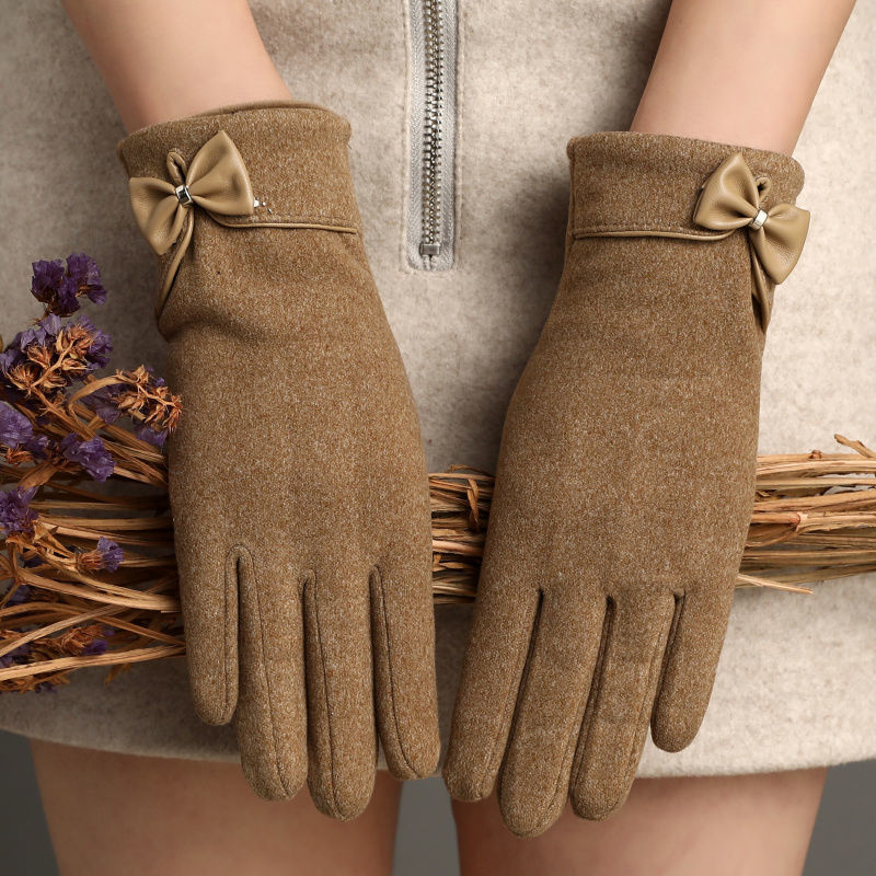 Fleecefodrade De Suede Rosetthandskar Pekskärm Varm Outdoor All-matching