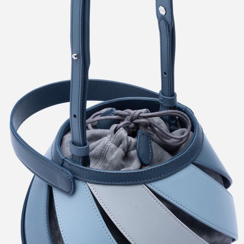 Cylindrisk Kontrastfärg Portable Messenger Diamond Quiltad Sömnad Bucket Bag