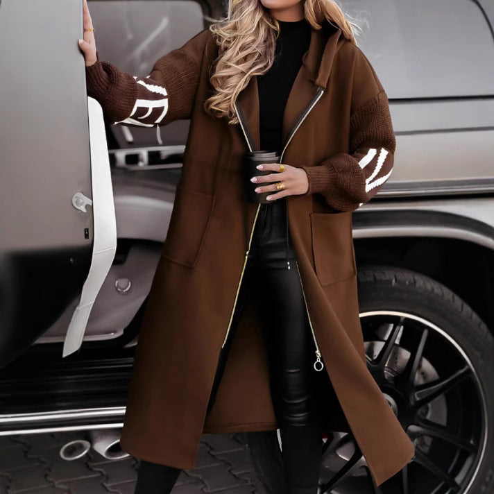 Hot Style Ladies Long-Sleeve Zipper Pocket Quilted Jacket
