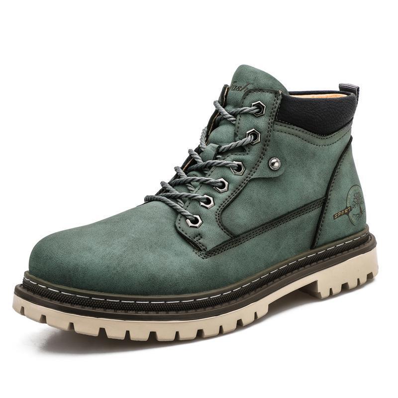 Casual High Top Läder Tooling Skor Män