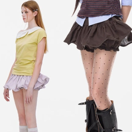 Women's Retro Pleated Ballet Skirt - Low Waist Cotton Blend