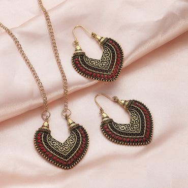 Colored Rope Winding Earrings Necklace Two-piece Set - Stylish & Elegant