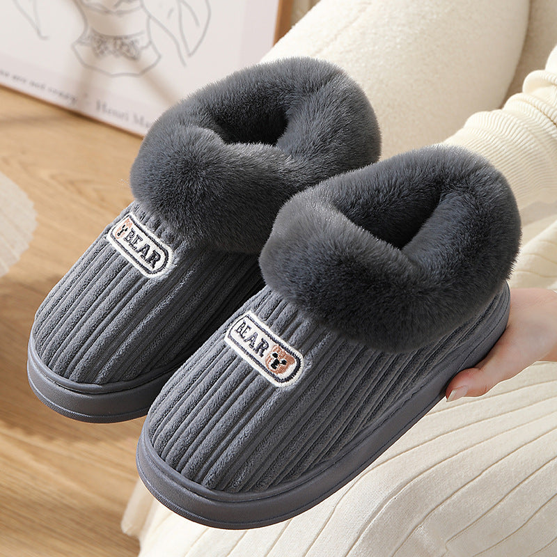 Unisex Winter Plush House Slippers - Indoor/Outdoor