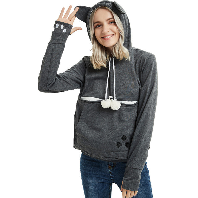 Adorable Hoodies with Pet Pocket for Women - Winter Collection