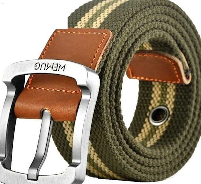 Men's Canvas Work Belt Labor Insurance Pin Buckle - Industrial Strength