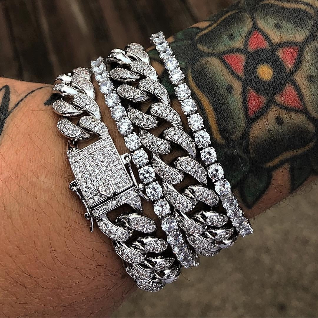 Kubanskt armband diamant kubansk länkkedja hiphop-smycken