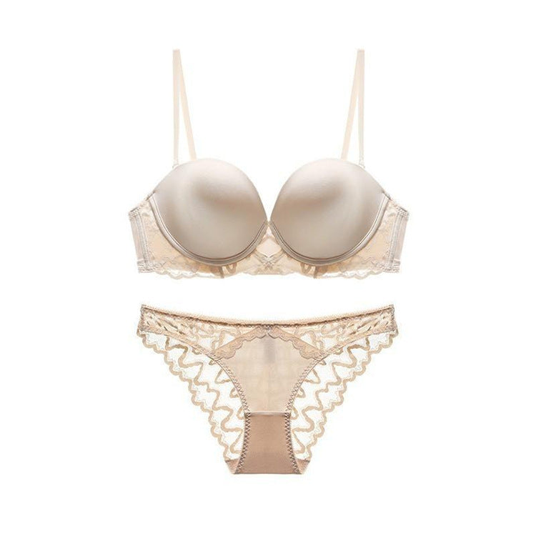 Thin Soft Steel Ring Bra Lace Underwear For Women