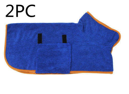 Absorbent Pet Bathrobe - Microfiber Dog Drying Coat with Adjustable Straps
