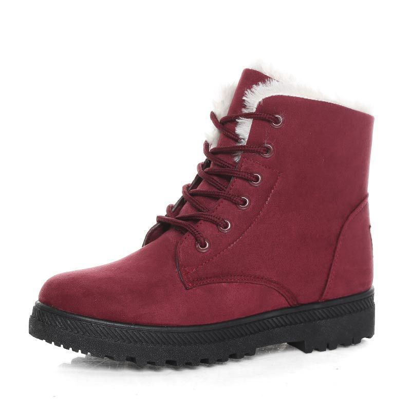 Women's Winter Snow Boots - Warm Plush Ankle Boots 1-3cm