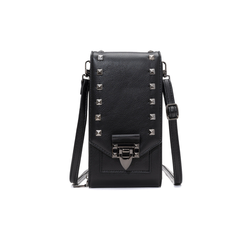 Rivet Design Axelväskor Mobiltelefon Handväska Enfärgad Crossbody-väskor Dam