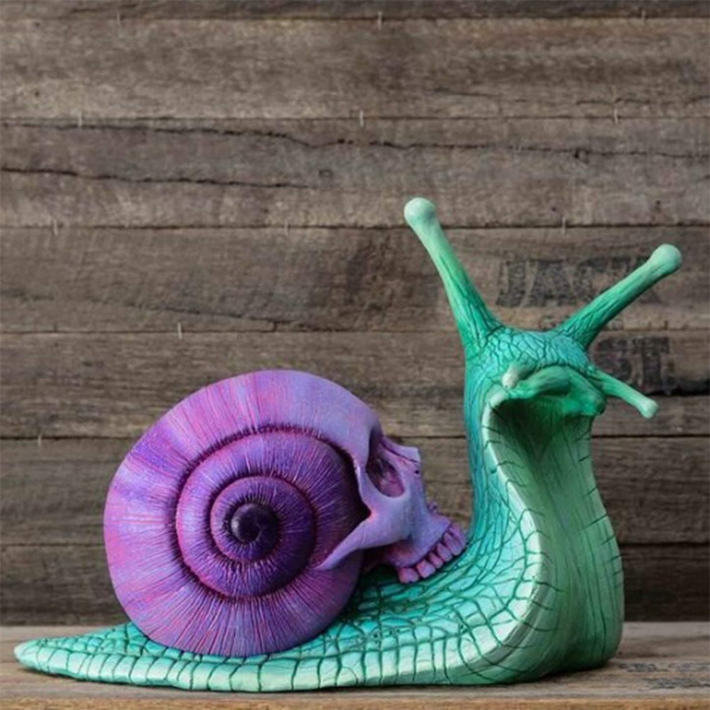 Escargot Crâne Sculpture Gothique Décoration Snigil Statue Patio Snigil Figur Artisanat Ourlet Décoration Tillbehör Kawaii rhum inredning.