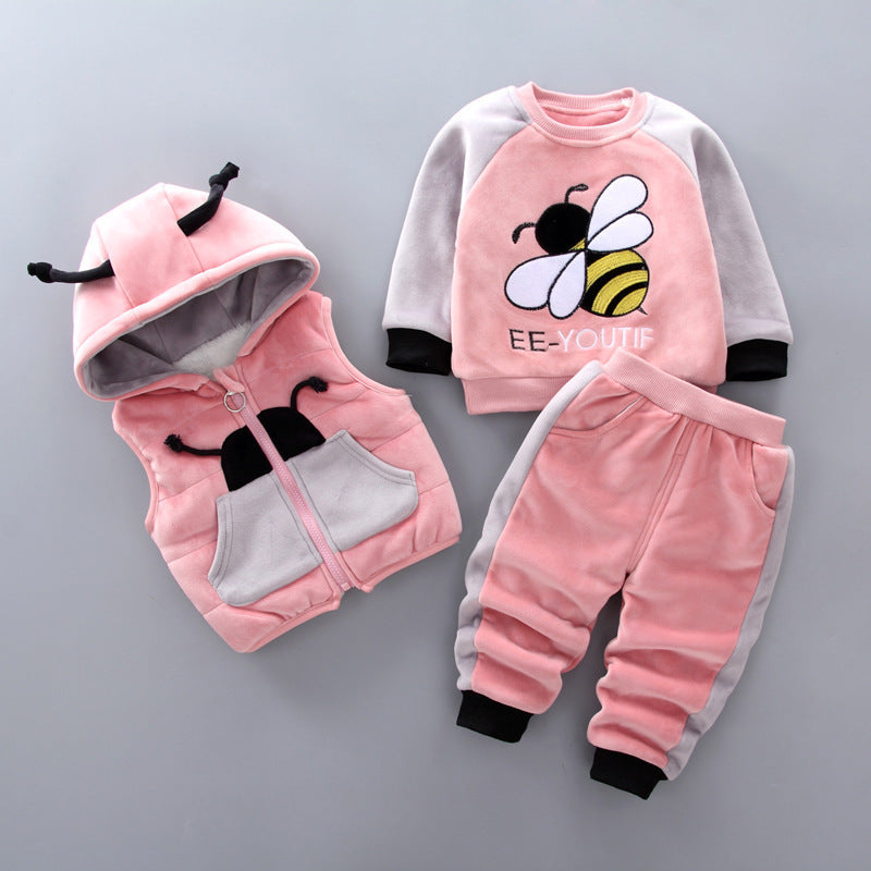 Fleece Thickening Boy Baby Suit - Baby Boy Sweater Tide