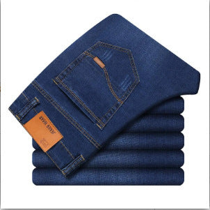 Nya herrjeans slimmade raka svarta byxor för män