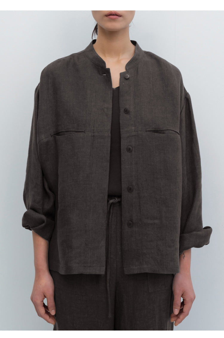Elegant Autumn Linen Shirt for Women - Versatile & Stylish