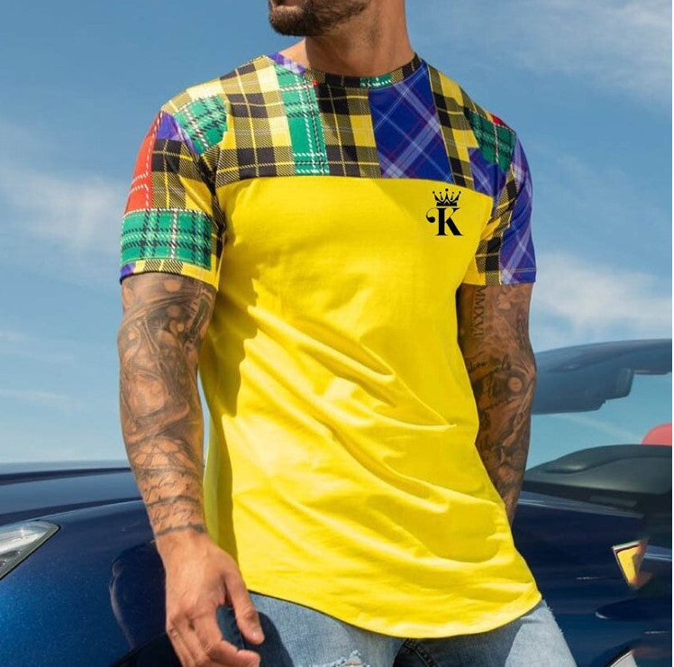 Impression numérique décontractée à manches courtes et col rond