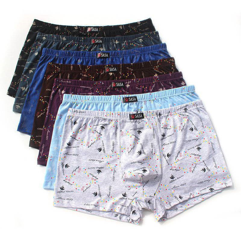 Men's Soil Underpants Cotton 6 Pcs 3 Pcs Boxer Mid Waist