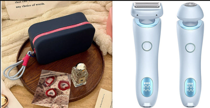 2 i 1 hårborttagning epilator USB uppladdningsbar trimmer kvinnor kroppsrakhyvel ansikte ben armhåla bikini hand blygd rakapparat hårborttagare