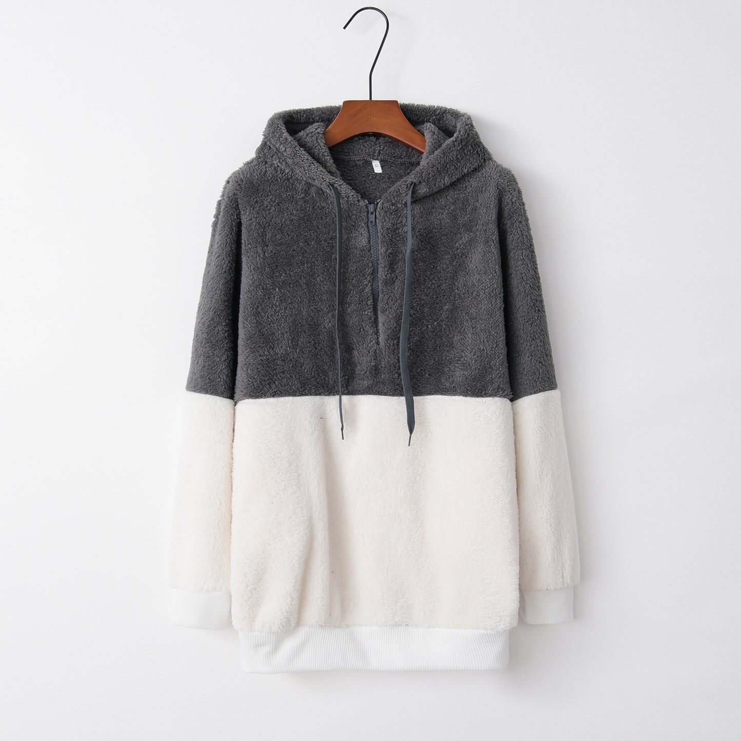 Veste pull décontractée à col rond et capuche avec coutures en corde pour femme