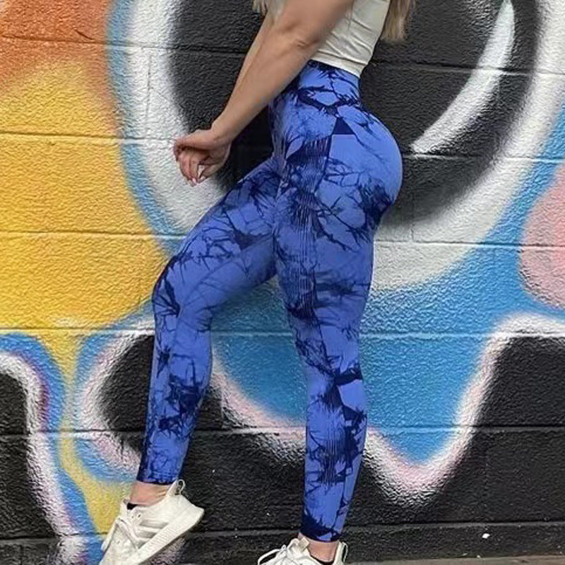 Tie Dye Leggings Women Fitness Yoga Pants Seamless Push Up Workout Tights Gym Sports Legging - Colorful Energy