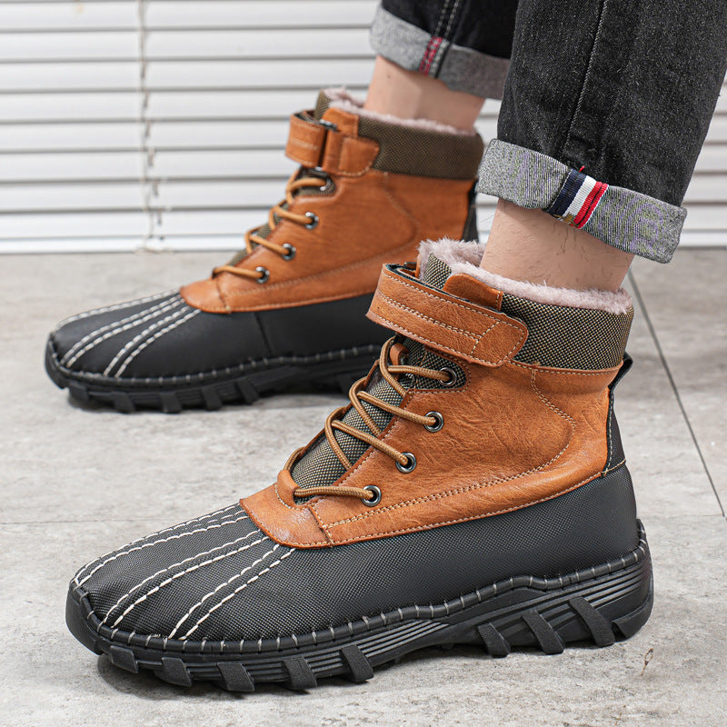 Unisex Winter Fleece Snow Boots - Waterproof Anti-Slip Work Boots