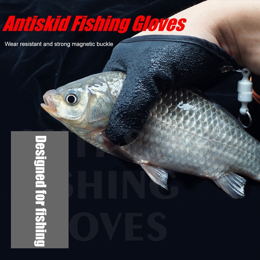 Fiskehandskar Anti-halk Skydda handen från punktering repor Fisherman Professional Catch Fish Latex Jakthandskar Vänster Höger