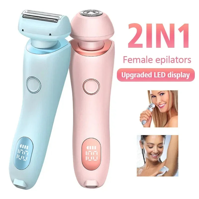 2 i 1 hårborttagning epilator USB uppladdningsbar trimmer kvinnor kroppsrakhyvel ansikte ben armhåla bikini hand blygd rakapparat hårborttagare
