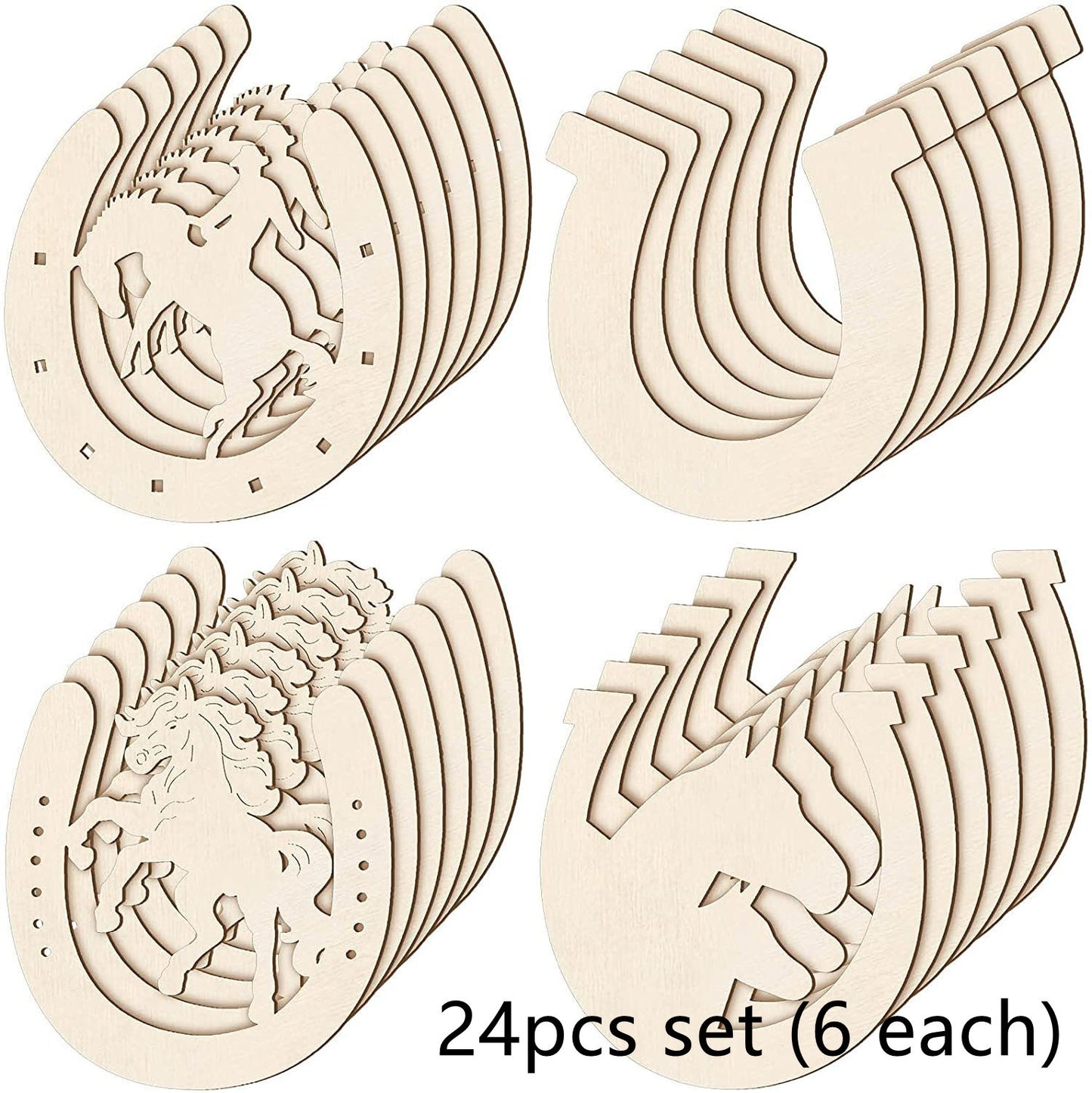 Wooden Unfinished Horseshoe Craft Party Decor