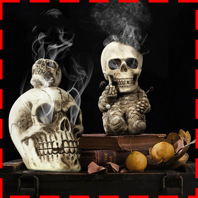 Resin Hantverk Halloween Dekorationer Hem Skalle Aromaterapi Heminredning