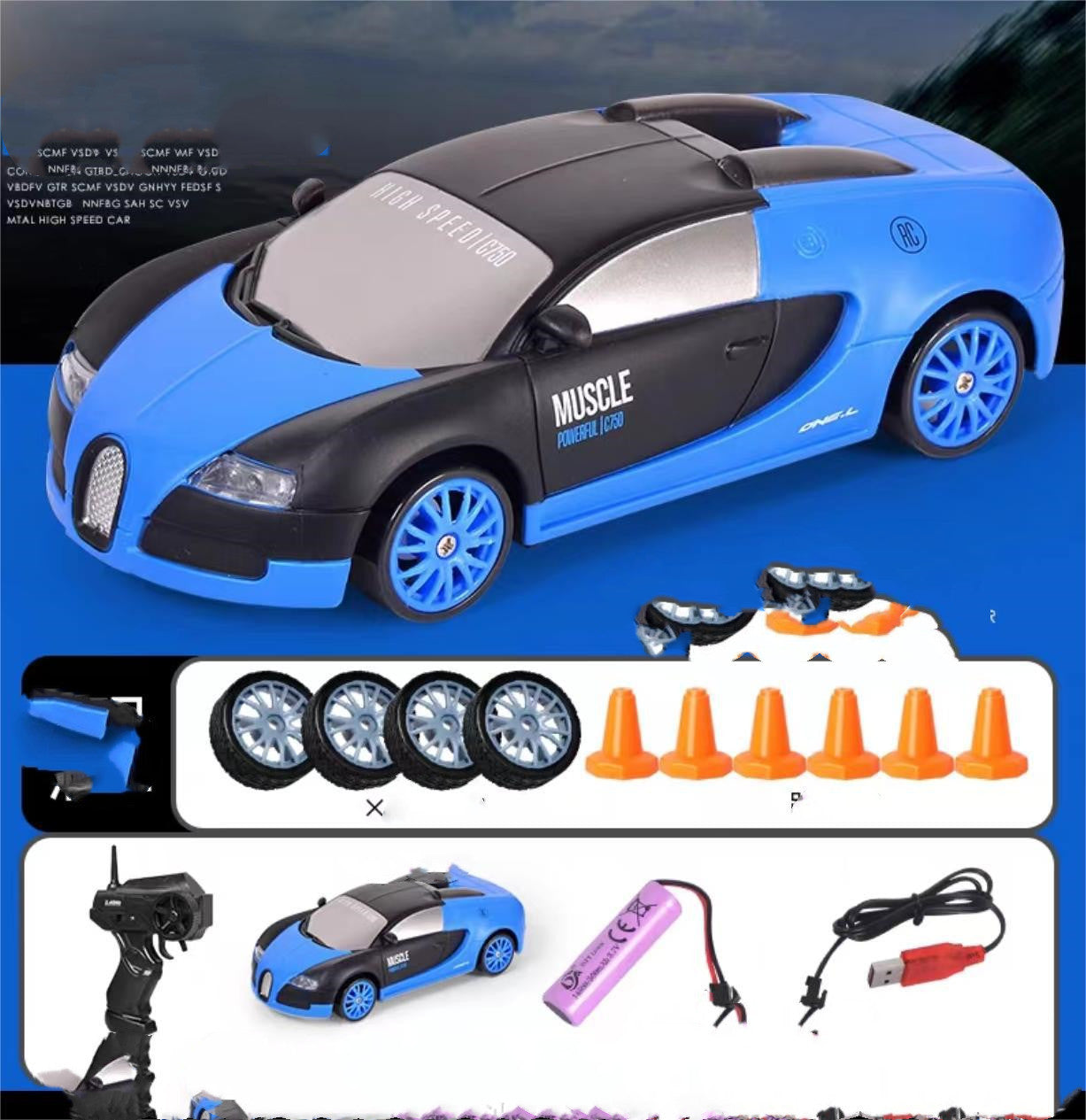 2.4G Drift Rc Bil 4WD RC Drift Billeksak Fjärrkontroll GTR Modell AE86 Fordon Bil RC Racing Billeksak För Barn Julklappar