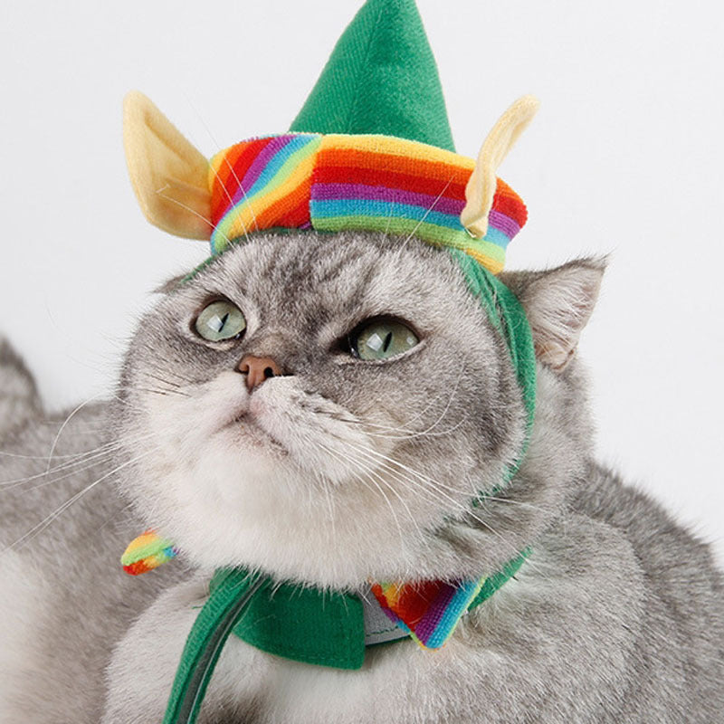 Fournitures pour animaux de compagnie, chapeau de noël pour chien, couvre-pied vert 4 pièces