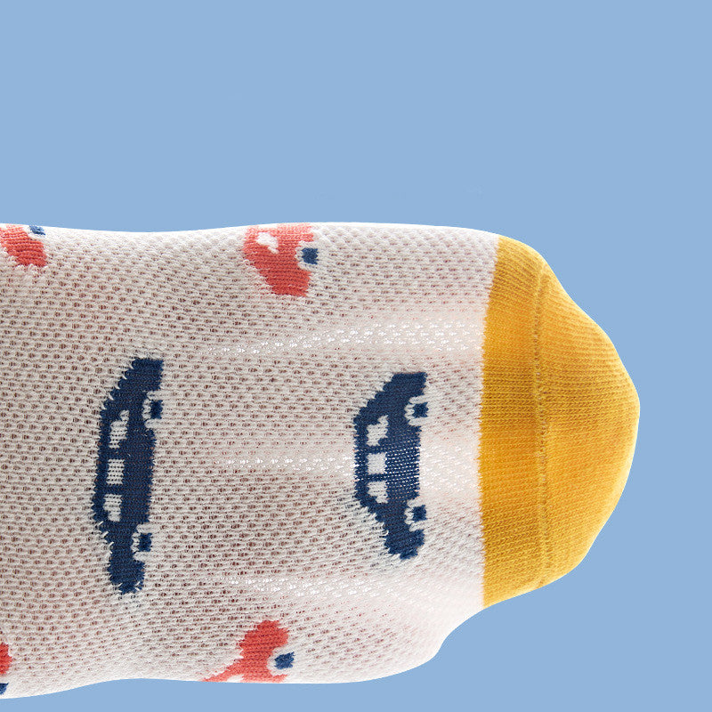 Chaussettes pour enfants Chaussettes en coton de voiture de dessin animé en maille