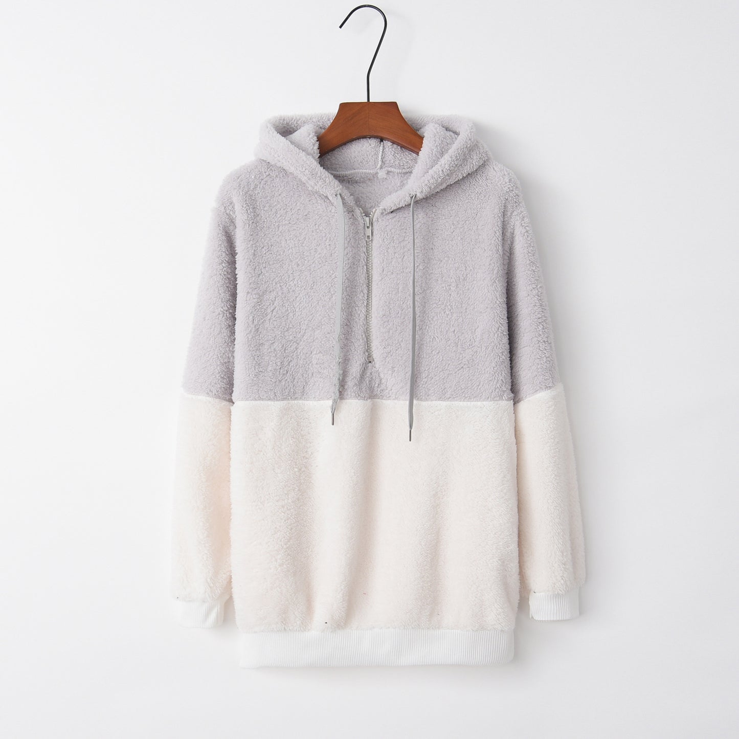 Veste pull décontractée à col rond et capuche avec coutures en corde pour femme