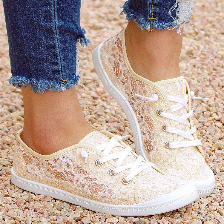 Spets Flats Skor Sommar Mode Casual Skor Dam