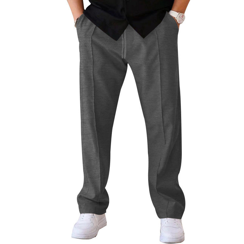 Herrbyxor Sport Casual Lösa Raka Byxor Med Dragsko Design Kläder