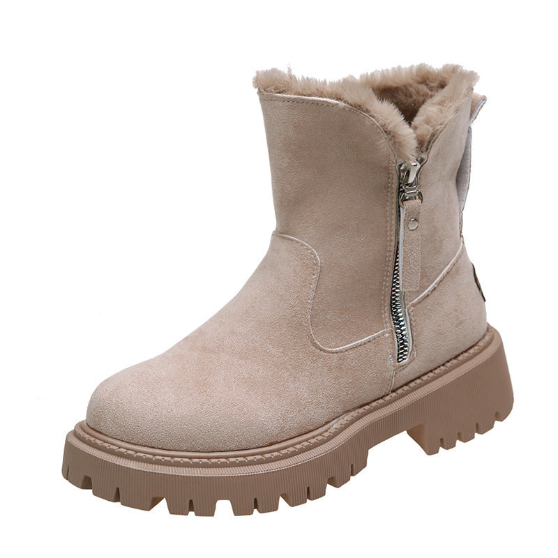 Women's Faux Suede Plush Snow Boots