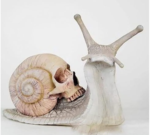 Escargot Crâne Sculpture Gothique Décoration Snigil Statue Patio Snigil Figur Artisanat Ourlet Décoration Tillbehör Kawaii rhum inredning.