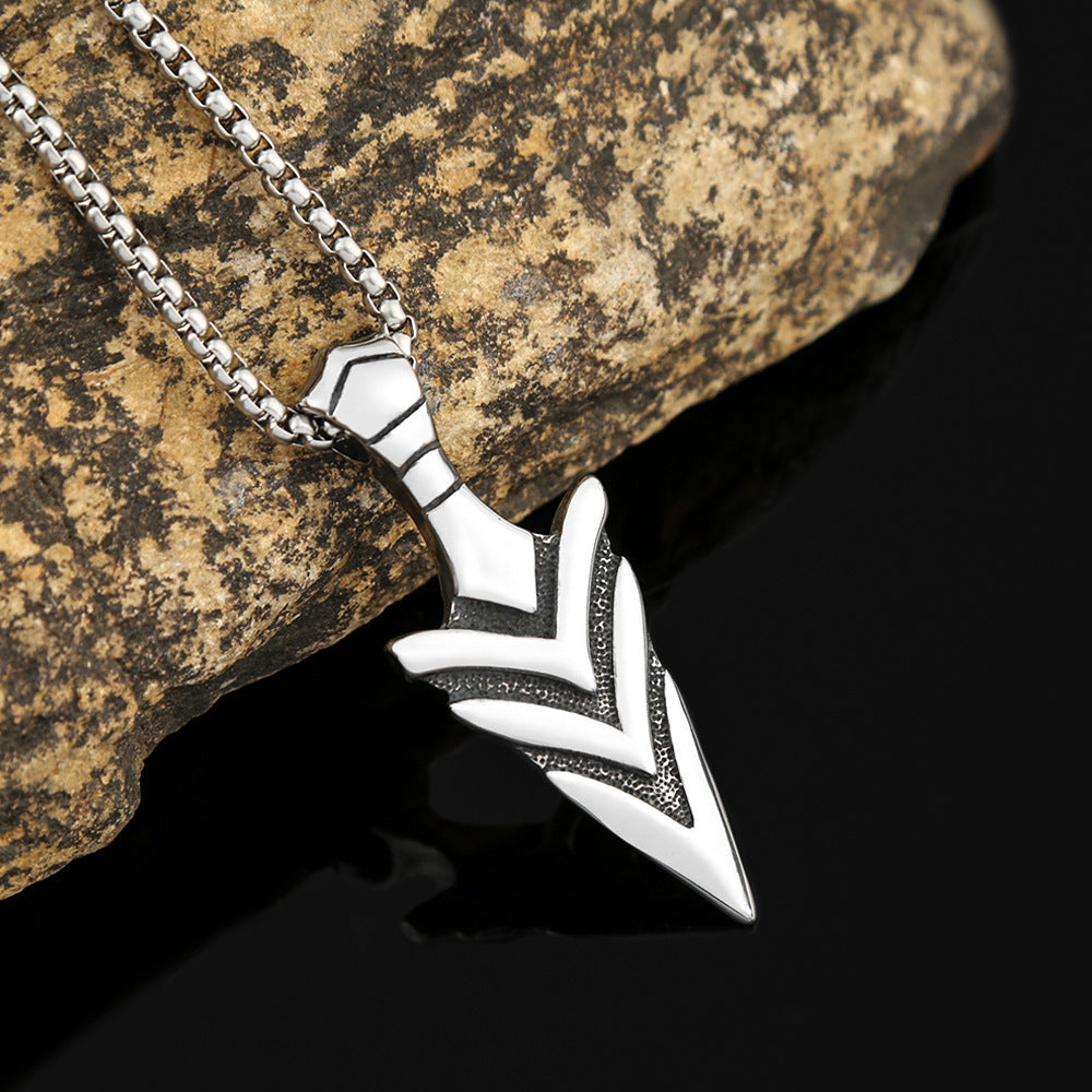 Triangle Spear Stainless Steel Necklace For Men